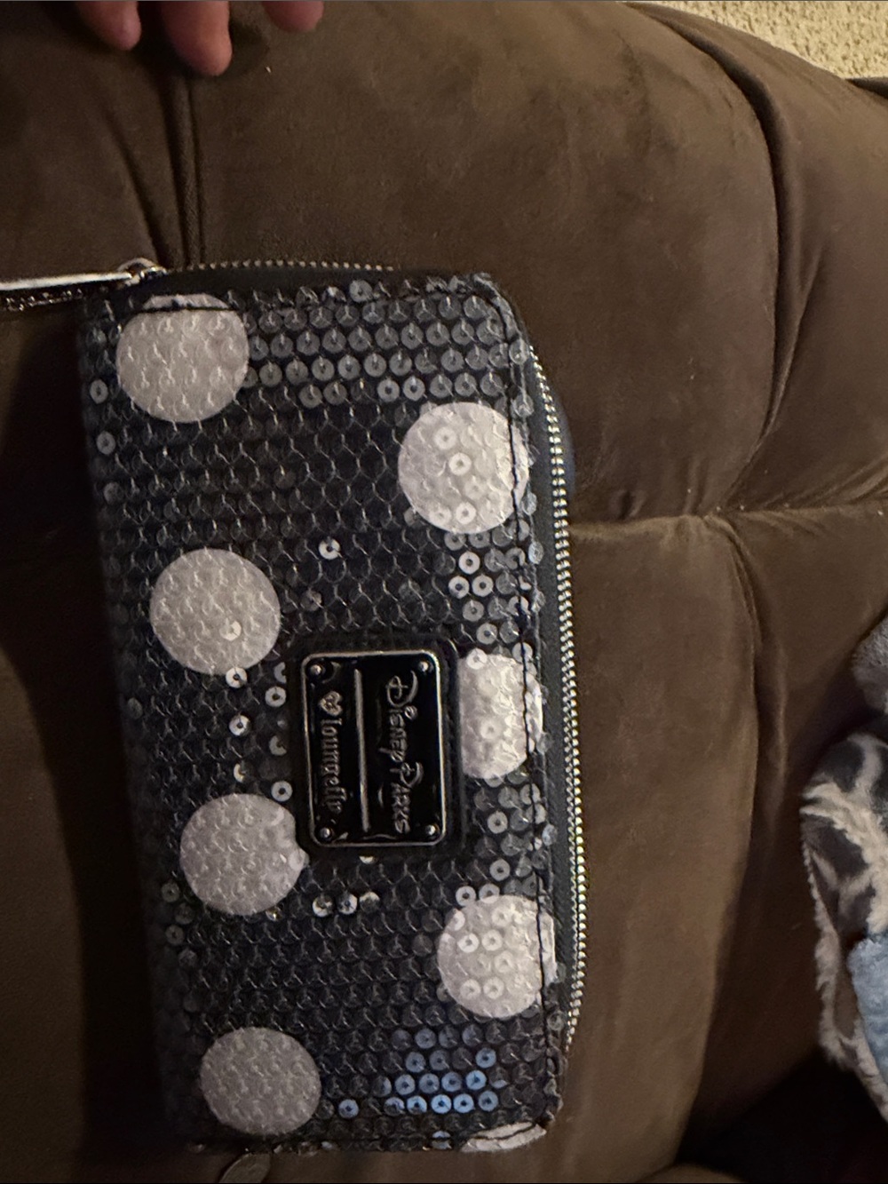 Loungefly Navy Sequin Wallet with White Polka Dots